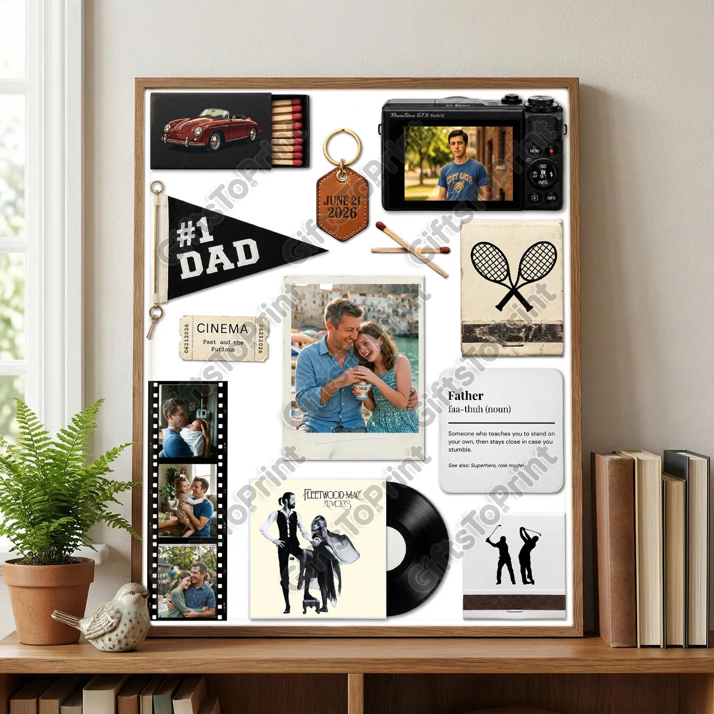 Father's Day Matchbook Poster – Editable Canva Template (DIY Personalised Photo Gift)