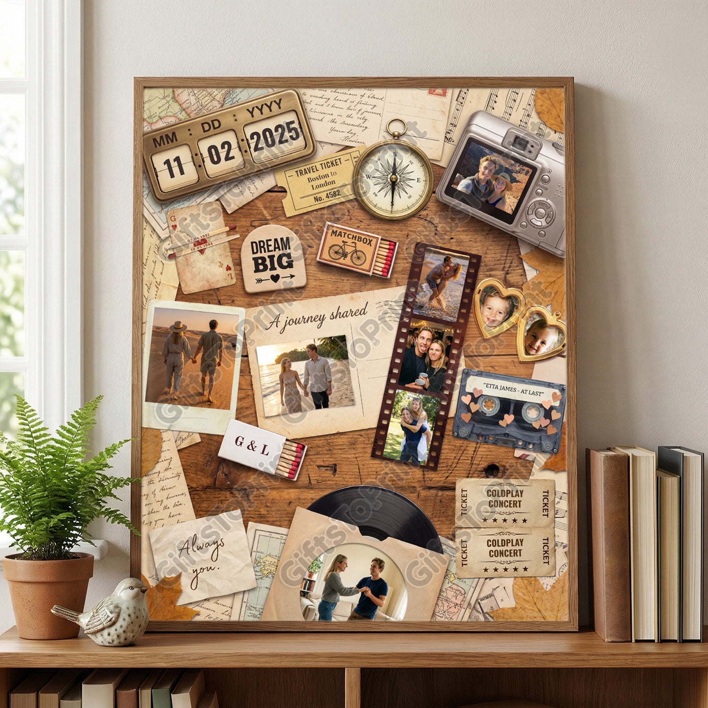 Vintage Matchbook Poster – Editable Canva Template (DIY Personalised Photo Gift)