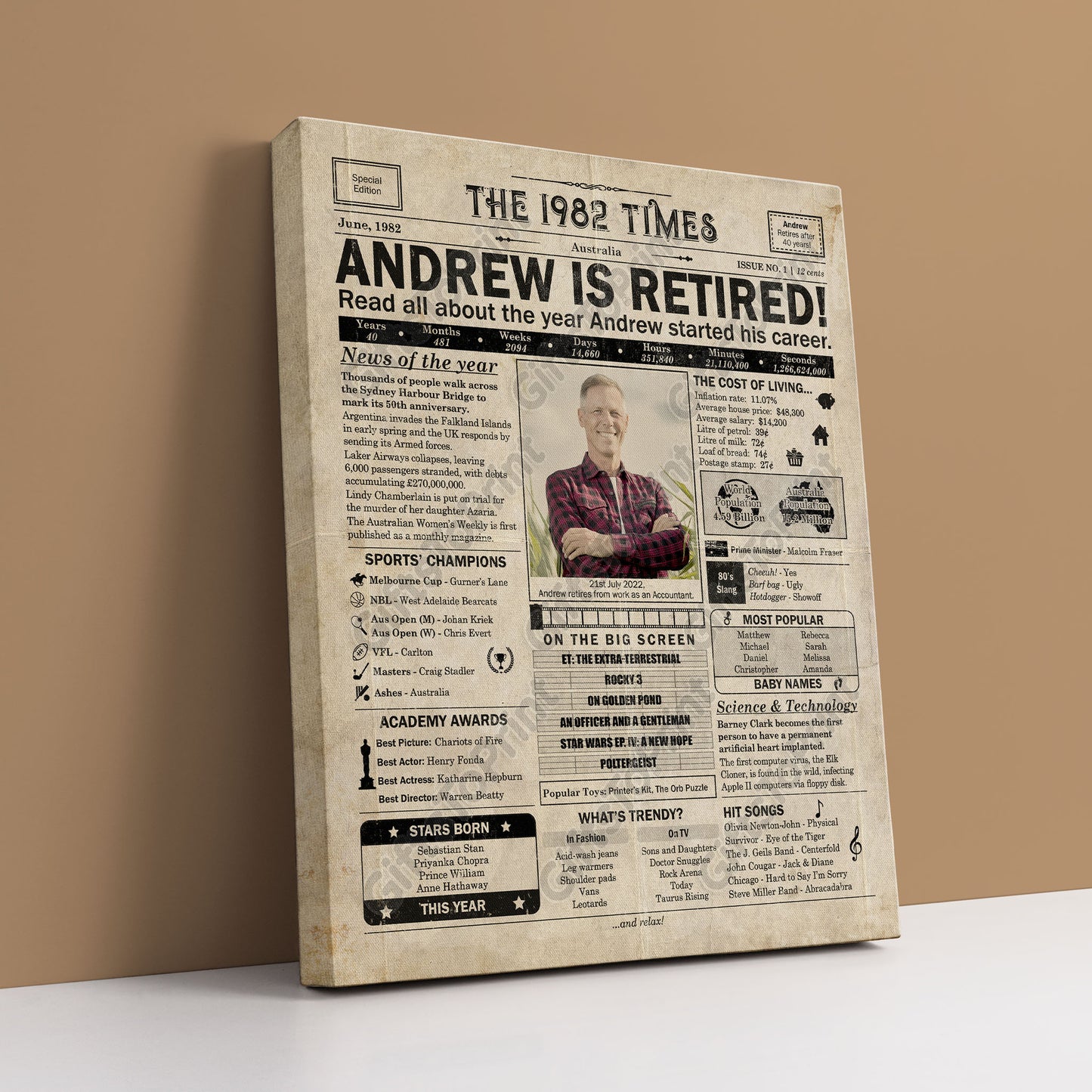 Personalised Retirement Gift: A Printable AUS Retirement Poster - Customised for ANY YEAR