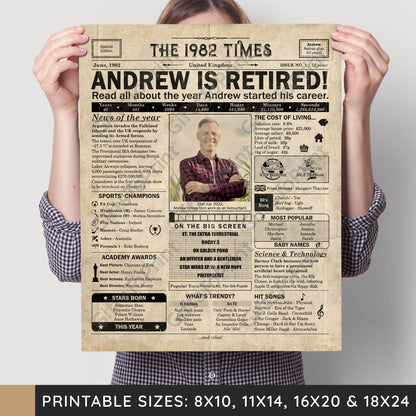 Personalised Retirement Gift: A Printable UK Retirement Poster - Customised for ANY YEAR